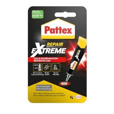 Pattex 100% Repair Extreme- Colle multi-matériaux ultra résistante en gel- tube 8 gr
