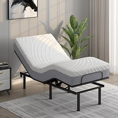 LIFEZEAL Matelas de Lit Electrique 200 x 92 x 20 CM, Matelas en Mousse à Mémoire de Forme, Matelas Enroulable pour Lit Simple, Déhoussable et Confortable, Blanc et Gris
