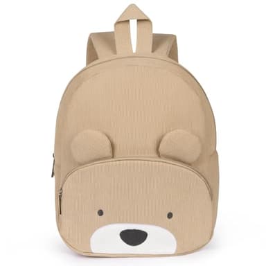 Aomig Sac à Dos pour Enfants, Petit Sac à Dos Velours Côtelé pour Maternelle Fille Et Garcon, Sac à Dos Velours Côtelé Ours&Chiot pour Bebe, Broderie Sac à Dos pour Crèche Scolaires