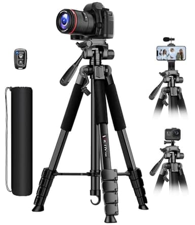 Victiv 2025 Nouveau Trépied Appareil Photo, 172cm Trépied Caméra en Aluminium, Plus Stabilité & Confort, Trépieds Smartphone pour iPhone, Samsung, Tripod Photo avec Tête 3 Voies pour Canon Nikon DSLR