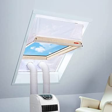 Kit de Calfeutrage Climatiseur Mobile, Double évents Imperméable Kit Fenêtre Climatiseur Mobile Convient pour le Conditionneur avec Tuyau Simple et Double