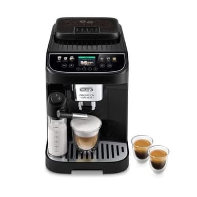 DeLonghi ECAM310.60.B Magnifica Evo Next Machine à café automatique, mousseur à lait, design noir élégant