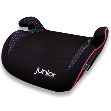 PETEX Rehausseur de siège auto « Max » pour enfant, conforme à la norme i-Size R129, rose/noir, 1 pièce