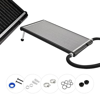 AREBOS Chauffe-Piscine Solaire, 110 x 65 x 7,5 cm Chauffage Solaire pour Piscine, capacité jusqu'à 15 litres, débit jusqu'à 10.000 L/h, raccord de Tuyau Ø 32/38 mm, matériel de Montage Inclus