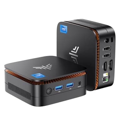 NiPoGi E1 Mini PC Intel Twin Lake N150(Refreshed N100) 16Go de RAM 1To de SSD M.2, Mini Ordinateur de Bureau 4K@60HZ UHD Dual Display HDMI+DP 1.4/Dual Bande WiFi/BT4.2/RJ45/Tour PC VESA Supporté
