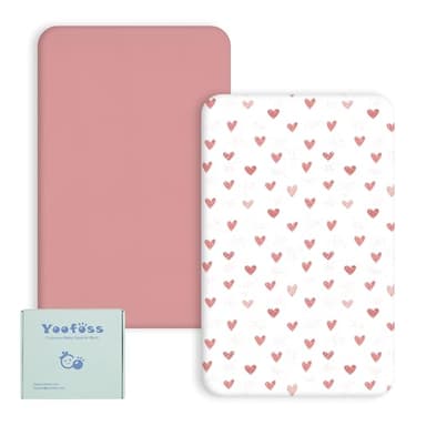 Yoofoss Lot de 2 Draps Housse Bebe Microfibre Respirante Protégé Matelas Ajustable Protection de lit Matelas Bébé Amovible y Lavable 50x89 cm 50x90 cm 55x90 cm pour Lit Berceau et Matelas