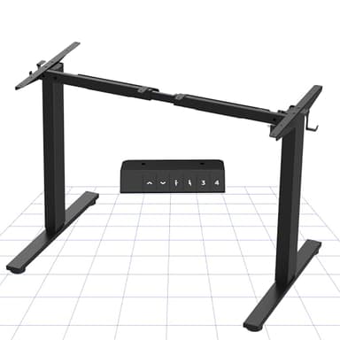 FLEXISPOT Bureau Assis Debout Électrique, Cadre de Bureau Réglable en Hauteur en Acier avec Panneau de Contrôle Digital, Équippé du Système Anti-Collision，Noir