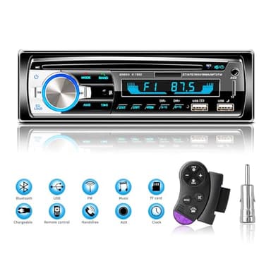 Autoradio Bluetooth USB, Lifelf Radio Voiture Récepteur avec Lecteur MP3 WMA FM Télécommande, Deux USB Port, Soutien iOS, Android (Non Lecteur CD/NONRDS)