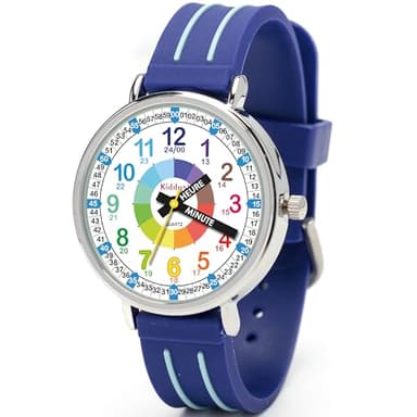 Kiddus Montre Enfant Garçon, à partir de 5 Ans, 3ATM et 5ATM, Montre Éducative Analogique pour Enfants, Cadeau Junior Apprentissage
