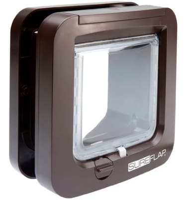 Sure PetCare | Chatière à Puce électronique SureFlap, Compatible avec médaillon d'identification par radiofréquence et avec Les puces électroniques, pour Portes, fenêtres et Murs, Marron,