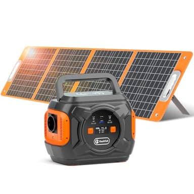 Générateur Électrique avec Panneau Solaire Pliable 100W, Generateur Solaire 292Wh / 80000mAh,Station Électrique Portable 320W, Groupe Éléctrogène Silencieux pour Camping,Urgences