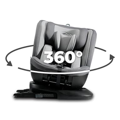 Kinderkraft XPEDITION I-Size 40-150 cm, Siège auto bébé 0 à 36 kg évolutif, Groupe 0/1/2/3, Isofix 360° pivotant, Têtière et largeur d'assise ajustable d'une seule main, Protections latérales, Gris