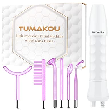 TUMAKOU Appareil Haute Frequence Esthetique Argon 6 en 1 - Appareil Haute Fréquence Visage pour l'acné, les Rides, le Raffermissement de la Peau- Soins pour le Visage