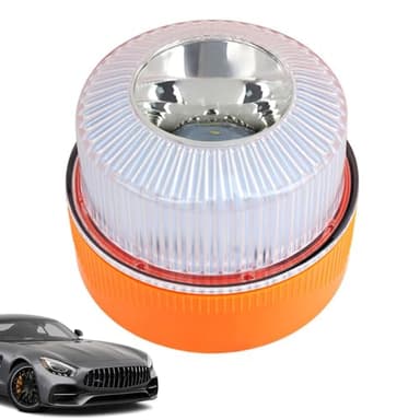 Lumière D'urgence V16, Gyrophare LED Sans Fil, LED Lumière De Secours, Balise De Secours Magnétisée Autonome, Jaune/blanc Stroboscopique Clignotant Magnetique Pour Voiture Véhicule Tracteur Car
