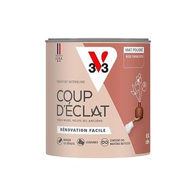 V33 Peinture murale intérieure Coup d'Éclat® Rose terracotta Mat Poudré 0,5L