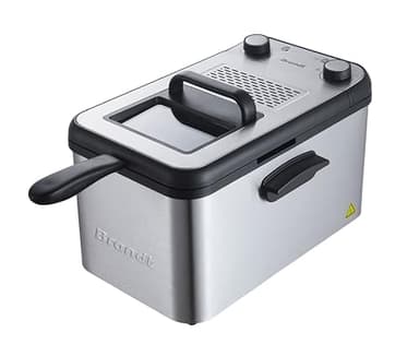 Brandt FRI4200 – Friteuse électrique 4,2L en Inox – Thermostat réglable 130-190°C – Couvercle avec hublot – Cuve amovible – 3000W – Facile à nettoyer – Acier inoxydable