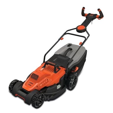 BLACK+DECKER Tondeuse Filaire 1800W, Tondeuse à Gazon Electrique 42 cm, 6 hauteurs réglables 20, 30, 40, 50, 60 et 70 mm, Tondeuse avec Poignée EASYSTEER 3 Positions, BEMW481ES-QS