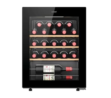 Candy - Cave à Vin Connectée 23 Bouteilles - 1 Porte - Classe Énergétique G - Froid Statique - Noire + Clayettes Bois - 62 Litres - 63 x 47,5 x 45,6 cm - Modèle CWC023