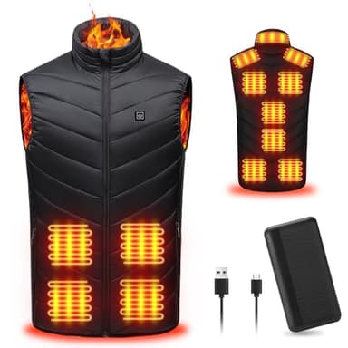 Veste Chauffante Homme, Avec Banque de Puissance Incluse, Chauffer et Gar Veste Chauffante Léger Et Rechargeable, Veste Chauffante Intelligent, Pour Hommes Et Femmes-M