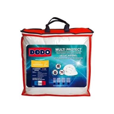 DODO - Couette Tempérée Multi Protect 240x260 cm - Convient 2 Personnes - Anti-Acariens et Punaises de Lit - Tissu 100% Polyester - Garnissage 100% Polyester Termolite Lin Protect - Lavable à 40°C