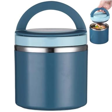 Zghhc Thermos À Soupe De 1000ml pour Aliments Chauds, Pot Alimentaire Isolé en Acier Inoxydable avec Poignée, Boîte À Déjeuner À Large Bouche, Conteneurs pour Adultes