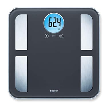 Beurer BF 195 Pèse-personne impédancemètre en verre pour la détermination de la graisse corporelle, de la masse musculaire et des besoins en calories, jusqu'à 180 kg