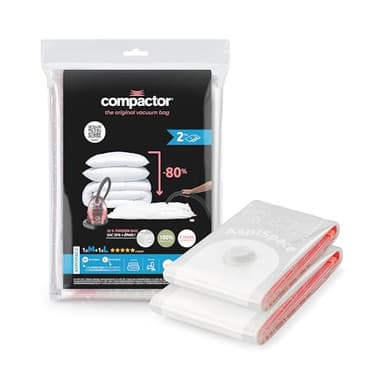 Compactor - Lot de 2 sacs de rangement sous vide – 1 taille M 90 x 55 cm + 1 taille L 100 x 80cm - Rangement sous vide pour vêtements, couettes et oreillers