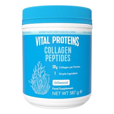 Vital Proteins Collagen Peptides complément alimentaire(Type I, III), Collagène hydrolysé Non Aromatisé, Cheveux, Ongles, Peau, Sans Gluten, Sans colorant ni Conservateur 20g par portion, 587g