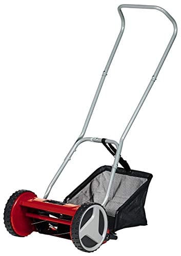 Einhell Tondeuse à gazon manuelle GC-HM 300 (jusqu’à 150 m², cylindre de coupe, 5 lames en acier, réglage de la hauteur de coupe sur 4 niveaux de 13 à 37 mm, bac de ramassage de 16 litres)