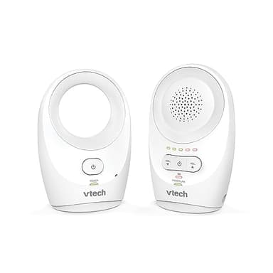 VTech BM1120 Moniteur Audio bébé, transmission claire du son et de la sécurité, longue portée, affichage de volume LED de 5 niveaux, Clip de ceinture, Batteries rechargeables