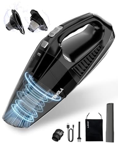 TEMOLA Aspirateur à Main, 12000Pa Aspirateur Voiture Puissant Filavec HEPA Filtre, Mini Aspirateur sans Fil Portable Rechargeable, Aspirateur de Table par USB pour Poils d'animaux, Staubsauger