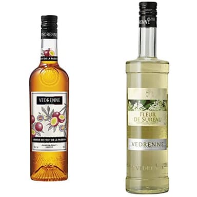 Liqueur de Fruit de la Passion VEDRENNE 18% - 70cl & LIQUEUR DE FLEUR DE SUREAU VEDRENNE 20% - 70 cl