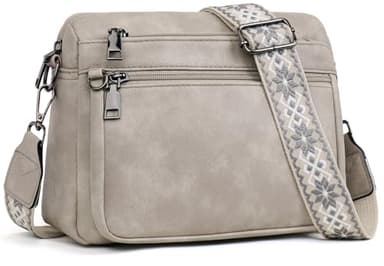 MUIIKOLA Sac à bandoulière pour femme, sac à bandoulière pour femme, sac à bandoulière en cuir, large sangle souple