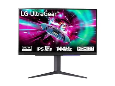 LG UltraGear™ 27GR93U-B Ecran PC Gaming 27" - dalle IPS résolution UHD 4K (3840x2160), 1ms GtG 144Hz, DisplayHDR™400, DCI-P3 95%, AMD FreeSync Premium, compatible NVIDIA G-Sync, HDMI 2.1