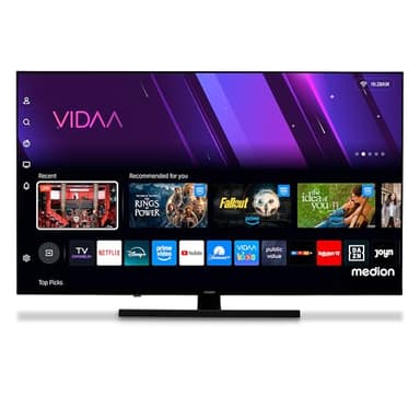 MEDION TV 55 Pouces 4K (138,8 cm) QLED Television (Smart TV 4K, Dolby Vision HDR, VIDAA Store, Prime Video, Disney+, DAZN, Paramount+, DTS X, Dolby Atmos, PVR, Bluetooth, MD 855600)