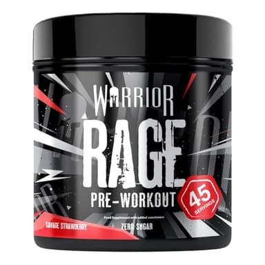 Warrior - RAGE Poudre de Pre-Workout – Fraise Sauvage 392g