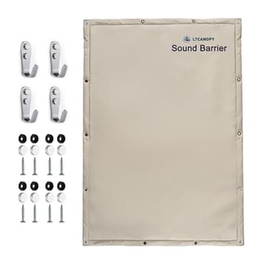 LTCANOPY Couverture insonorisée pour enregistrement – 1,35 x 2 m, panneau insonorisant en tissu Oxford, imperméable, réduction du bruit et ignifuge, convient pour studio d'enregistrement