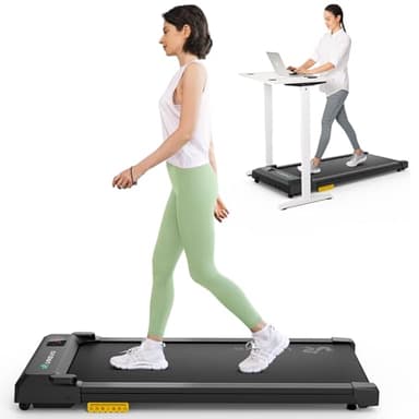 UREVO Tapis de Marche Anti Choc,avec SmartAPP, Tapis de Course 1-6KM, 2 en 1 Walking Pad Électrique, Petit Tapis Marche Contrôlé par Télécommande ET APP pour Maison et Bureau