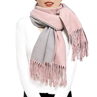 ehsbuy Echarpe Femme Cachemire Hiver Réversible Pashmina Longues Grande Épais Chaude Écharpes avec Gland Pour Cadeau Mariage