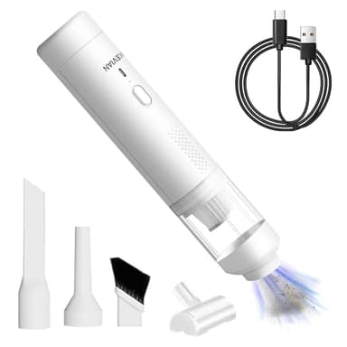 KEVIAN Aspirateur à Main sans Fil, Aspirateur Voiture Puissant 2 en 1, Puissant 12000PA Mini Rechargeable Aspirateur sans Fil Portable avec Affichage Numérique pour Bureau, Poils d'animaux