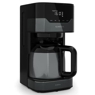KLARSTEIN Cafetiere 1.2L avec Filtre, Cafetières, Machines à Café et Machines à Expresso 800W, Cafetière Electrique en Acier Inoxydable, Machine à Café à Filtre, Machine a Cafe Chaud et Glacé