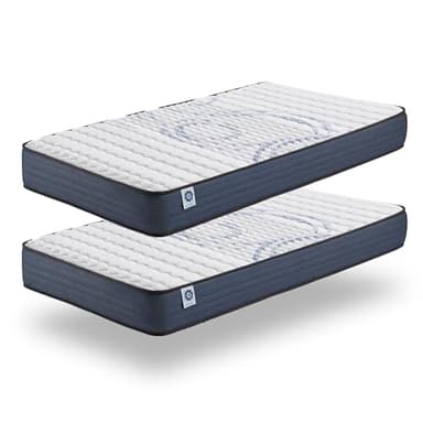 NATURALEX - Pack de 2 Matelas 80x200 cm - Perfect Dream - Mousse à mémoire de Forme et Blue Latex - Thermorégulateur - 7 Zones de Confort - Réversible - Ergonomique - Respirant - Durable
