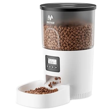 Distributeur Croquettes Chat Automatique - Distributeur Croquettes Chat avec Minuterie Programmable, 3L Distributeur Automatique pour Chats et Petits Chiens, 1-6 Repas par Jour
