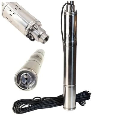 Pompe Immergée pour Puits 3" DEEP 1800 (250 W, 1800 l/h, hauteur max. 70 m) - Pompe à Eau Profond en Acier Inox - Pompe de Puits Submersible Automatique - Usage Domestique Agricole Industriel