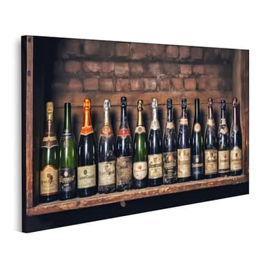 islandburner Tableau sur Toile Vieilles Bouteilles de vin dans la Cave à vin Images murales Poster