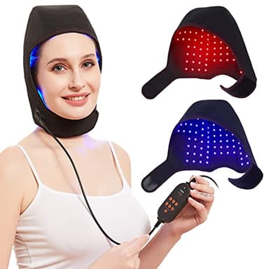 JOBYNA Thérapie par la Lumière Rouge et Infrarouge et Bleue pour la Repousse des Cheveux, Chapeau de Luminothérapie Lampe Infrarouge, Red Light Therapy pour la Perte de Cheveux, Douleur