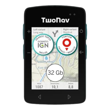 TwoNav Roc (32 Go) + Carte 5 Dalles de France IGN Top25, GPS de Sports avec écran 2,7 Pouces pour VTT, vélo, Gravel ou bikepacking