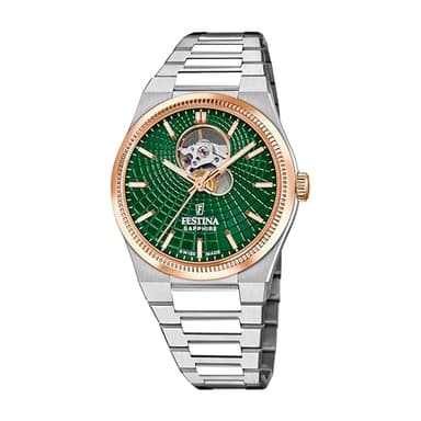 Festina Swiss Made Montre Automatique Homme Acier 316L Argenté - Verre Saphir Résistant - Étanche 10 ATM - F20061/3 Automatic