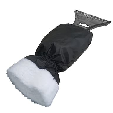 AUPROTEC Grattoir à Glace avec Gant raclette Pare Brise, Doublure chauffante, Bande élastique enserré, Couleur: Noir