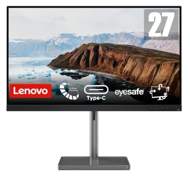 Lenovo L27m-30 Moniteur Gaming - Écran FullHD 27" (1920x1080, IPS, 4 ms, 75Hz, Entrée HDMI+VGA+USB Type-C, Câble USB-C vers USB-C, FreeSync) Réglable en Inclinaison/Hauteur/Rotation/Pivot - Noir